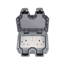 Weatherproof Outdoor Switched Sockets IP66 13A 2 Gang Twin Switched