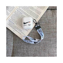 (Wit, Apple Airpods Gen 1 & 2) Off White Nike Airpods-hoesje, Airpods 1 & 2, Airpods Pro-koord inbegrepen