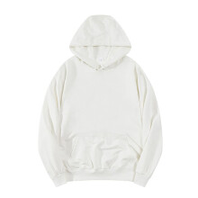 (Wit, S) Klassieke effen pullover met capuchon voor heren en dames