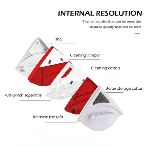Window Magnetic Double Sided Glass Wipe Cleaning Brush Tool Home Kit 1