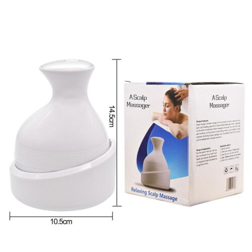 (White) Wireless Usb Rechargeable Head Scalp Massager 2