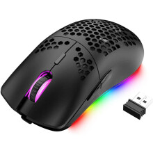 Draadloze, lichtgewicht gamingmuis met 11 Chroma RGB-achtergrondverlichting, 2.4G draadloze oplaadbare