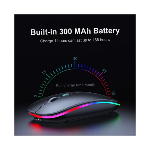Wireless Mouse Bluetooth Mouse Wireless Computer Mouse RGB Rechargeable Ergonomic LED Backlit Mause 2