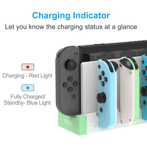 (Witte) controlleroplader voor Joy-Con, compatibel met Nintendo Switch en Switch OLED-model 2