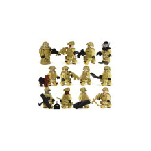 Yes091 12-Set Mini Military Building Blocks - Soldiers, Guns & Weapons Fits LEGO