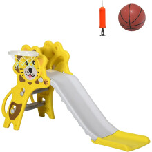AIYAPLAY Tobogã Infantil 3 em 1, 131x50x74 cm, Amarelo e Cinzento, 18-36 Meses