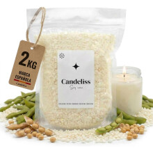 CANDELISS Cera de soja para velas, 2kg, baixo ponto de fusão, para fazer velas aromáticas brancas