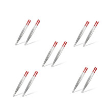 10 stuks pincetten met rubberen uiteinden, gemaakt van PVC-siliconen, precisiepincetten voor laboratorium,
