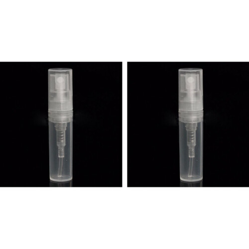 100 x 2ml Plastic Travel Spray Bottle Empty Transparent Perfume Atomizer New