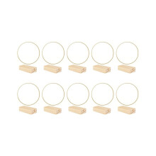 10 stuks 30 cm metalen bloemenkransen met lint voor tafeldecoratie, inclusief 10 houten standaards voor
