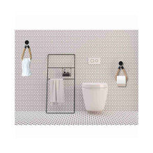 2 stuks zwarte jute toiletrolhouders, vintage handdoekhangtouw, toiletpapierhouder voor thuis, hotel