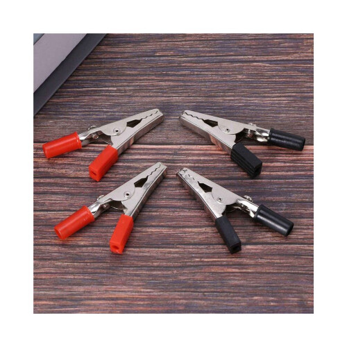 100 Pcs 50mm Plastic Handle Test Probe Metal Alligator Clips 2