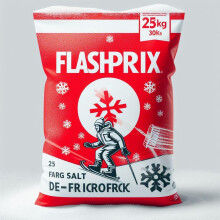 Sal para neve e gelo, 25kg, 90% de cloreto sódico, para degelo de caminhos e pavimentos