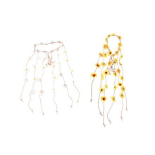 2 stuks bloemen hippie hoofdband bloemenkroon zomer zonnebloem haaraccessoires voor jaren 70 bohemian
