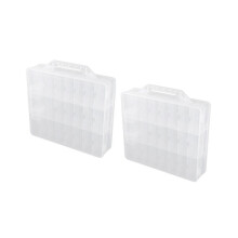 Organizador de esmaltes de uñas de 2 capas, 2 compartimentos de 48 celdas, portátil, transparente, para