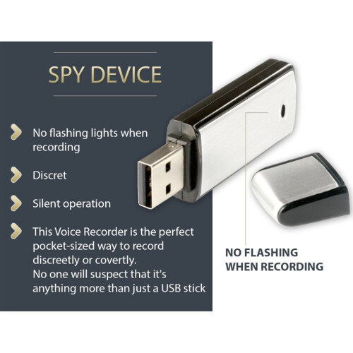 Μίνι συσκευή εγγραφής φωνής Spy USB + Memory Stick 8Gb σε ένα - Ψηφ