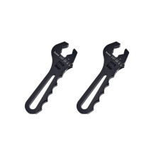 2X AN3-AN16 Tubing Wrench Hose Wrench V-Type Adjustable Wrench Hose Fitting Wrench Black