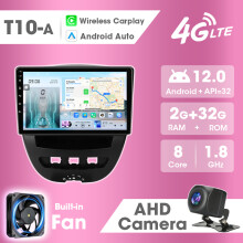 Autoradio 2 Din avec Carplay et Android Auto, Lecteur Multimédia Vidéo GPS Navigation, 2G+32G(8-Core)
