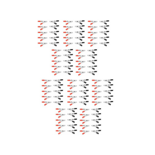 100 Pcs 50mm Plastic Handle Test Probe Metal Alligator Clips
