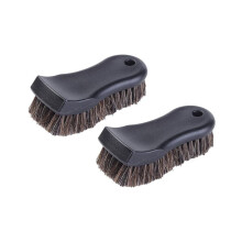 2X Cleaning Brush, Soft Horse Hair Detailing Brush Non-Slip Handle Wash Vehicle Brush for Rim Chassis,