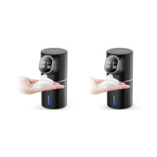 2X Automatic Foaming Soap Dispenser Touchless HD LED and Temperature Display 5-Level Adjustable IPX6