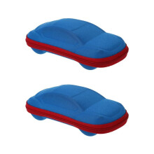 2x autovormige kinderbrillenetui met ritssluiting