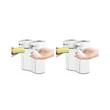 2X Automatic Soap Dispenser Wall Mounted,Touchless Double Foaming&Liquid Soap Dispenser,2x14Oz, for