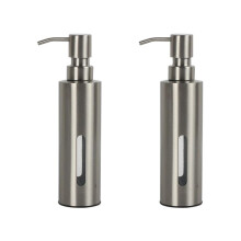 2X 7Oz Hand Soap Pump Dispenser for Bathroom, Stainless Steel Dish Soap Dispenser for Kitchen
