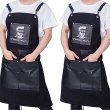 2x Zwarte kapperscape voor het knippen van haar, schort van Oxford Buga Barber Pocket voor knippen en