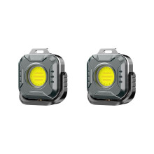 2 linternas LED EDC de trabajo, 1200 mAh, portátiles, recargables, magnéticas, para exteriores, camping,