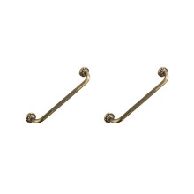 2x Antieke handgreep voor wandmontage, messing, vintage badkamer, badkuip, toilet, douche, steun, handgreep