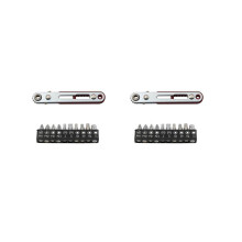 2X Flat Ratchet Wrench 90 Degree Offset Screwdriver Handle with Bit Set Dual Drive Ratchet Wrench