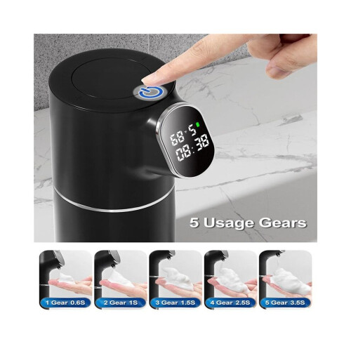 2X Automatic Foaming Soap Dispenser Touchless HD LED and Temperature Display 5-Level Adjustable IPX6 1