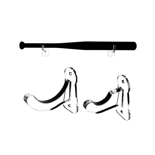 1 Pair Acrylic Baseball Wall Mounted Holder Baseball Bat Display Softball Bats Rack Collection Bracket 1