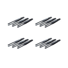 115 mm pitkät litteäkärkiset mustat muoviset antistaattiset pinsetit 12 kpl