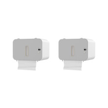2x Inductieve toiletpapierhouder, automatische papierdispenser, wandgemonteerde toiletpapierhouder