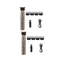 2x Haarknipbeurt voor Mannen Oplaadbaar Scheerapparaat Volwassenen Elektrische Vintage Tondeuse USB