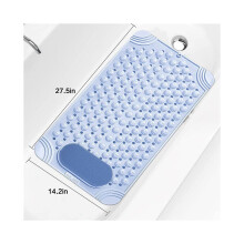 2X Bathtub Mat Non-Slip Rubber Shower Mat with Drain Holes Suction Cups, Quick Drain, Feet Massage,