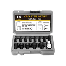 14Pcs Hex Bit Socket Set 3-24mm Key Hex Wrench Tool for Ratchet 1/2 Inch Drive Screw Driver