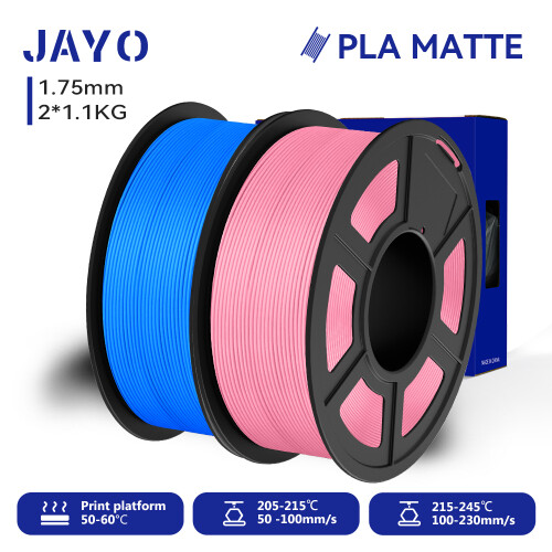 JAYO 3D-Drucker-Filament, 2 Rollen, 1,75 mm, Matte Schwarz