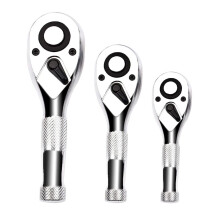 1/4, 3/8, 1/2 Inch Drive Stubby Ratchet Set 3Pc Ratchet Quick-Release 72-Tooth