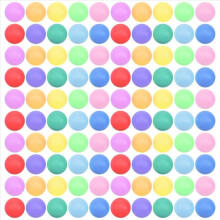 Verpakking van 150 stuks gekleurde bierpongballen van 40 mm in diverse kleuren.