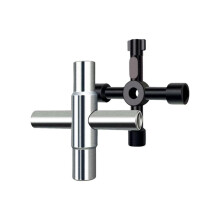 2 Pieces 4 Way Key Wrench, Multifunctional Water Utility Key, Steel Wrench for Faucets, Hose Bibs, Faucets