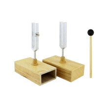 Set van 2 stemvorken (440 Hz vibratie) met resonantiekast voor geluidstherapie, yoga en meditatie.