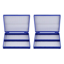 2X Royal Plastic Rectangle Hold 100 Microslide Slide Μικροσκοπικό Κουτί