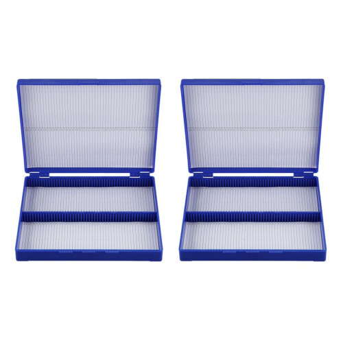 2X Royal Plastic Rectangle Hold 100 Microslide Slide Μικροσκοπικό Κουτί
