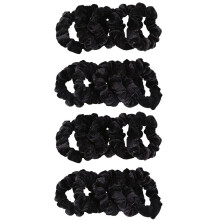 Verpakking van 20 zwarte fluwelen haarelastiekjes/haarbolletjes/haarbanden