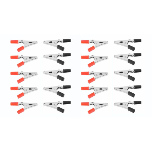 20 Pcs 50mm Plastic Handle Test Probe Metal Alligator Clips