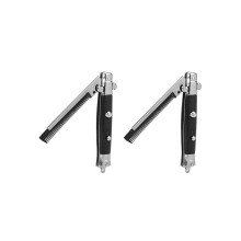 2x roestvrijstalen opvouwbare baardkam, haarstylingtools, combiset met lange ronde handgreep.