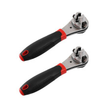 2X Universal Adjustable Ratchet Wrench is Suitable for 6-22mm Screw Adjustable Socket Wrench with Anti-Slip